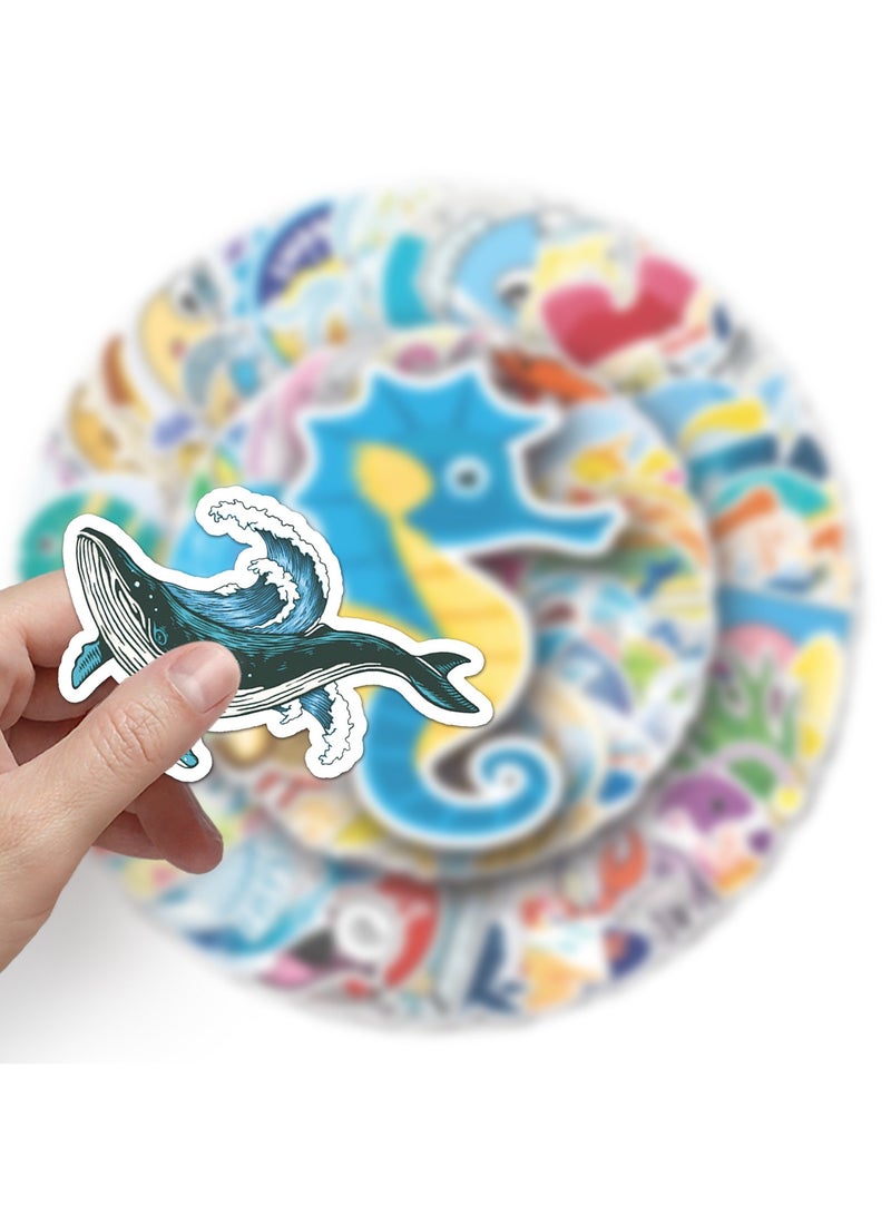 قوس قزح أورينبو 100 قطعة من ملصقات الكمبيوتر المحمول المقاومة للماء على شكل خوذة بحرية لطيفة على شكل رسوم متحركة أنيقة، هدايا للمراهقين - Image 2