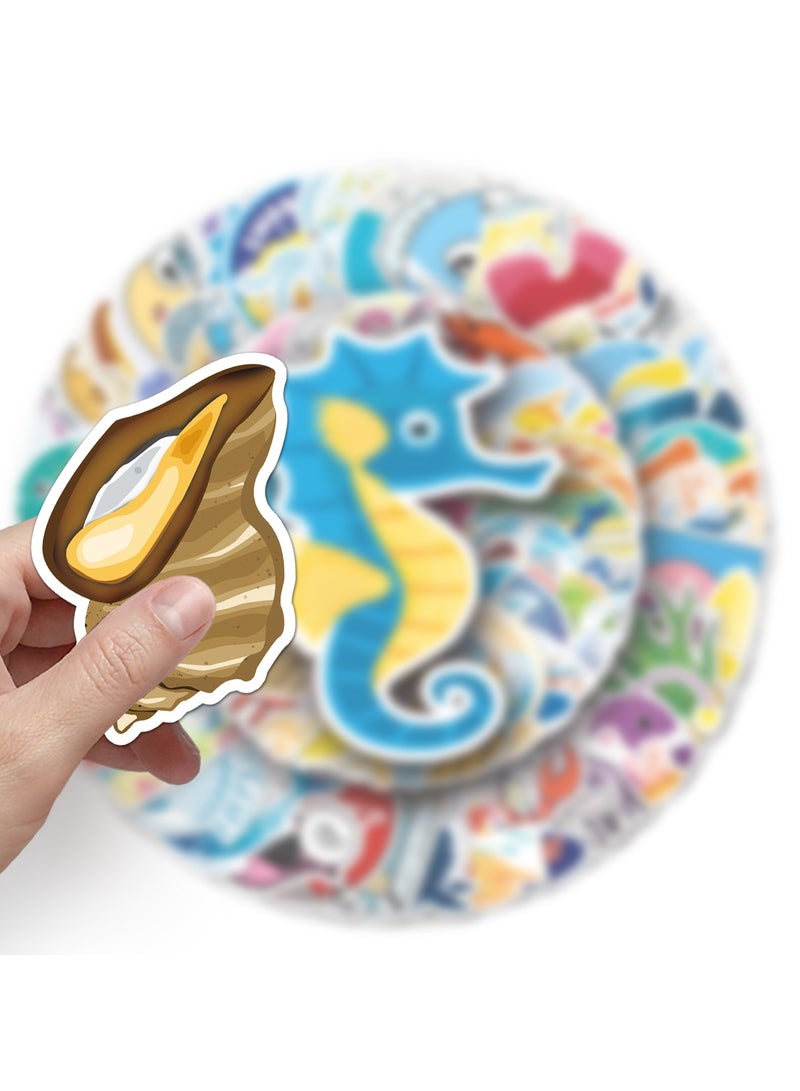 قوس قزح أورينبو 100 قطعة من ملصقات الكمبيوتر المحمول المقاومة للماء على شكل خوذة بحرية لطيفة على شكل رسوم متحركة أنيقة، هدايا للمراهقين - Image 5