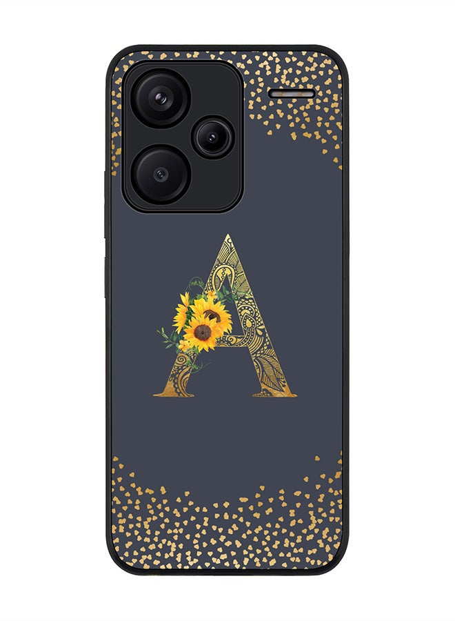 Stylizedd Rugged Case for Xiaomi Redmi Note 13 Pro Plus Case Cover- Custom Monogram Initial Letter Mandala Floral Pattern Alphabet - A(Grey) - Image 1