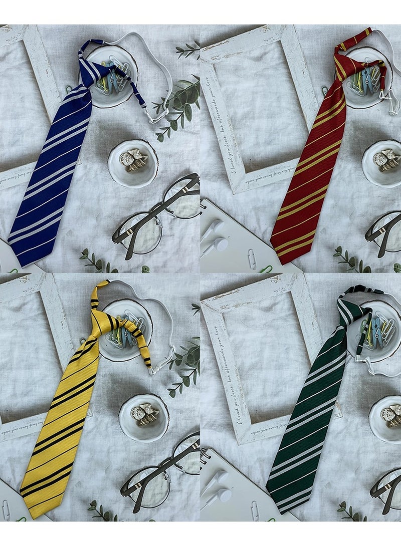 Generic 4pcs Preppy Style Student Teenager Classic Stripe Cosplay Costume Accessories Tie Sets Knotless Buckle Uniform Bow Tie Kit Holloween Birthday Party Personality Neck Accessories Tie  - Image 1