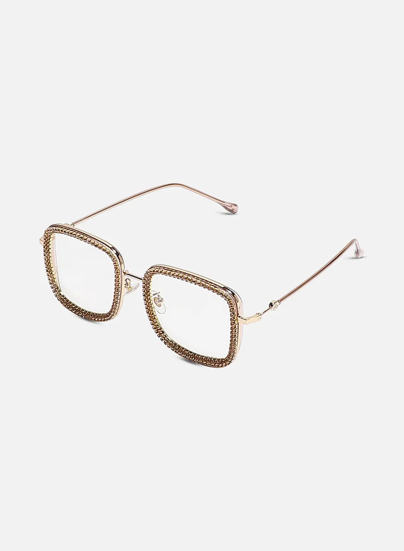 صوص هاوت Women Clear Square Embellished Frames