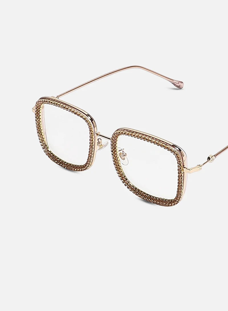 صوص هاوت Women Clear Square Embellished Frames
