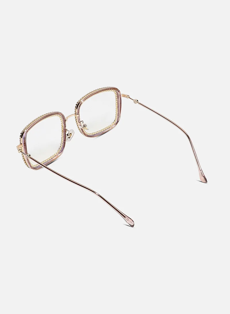 صوص هاوت Women Clear Square Embellished Frames