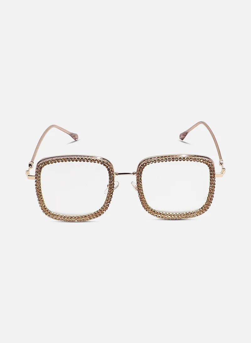 صوص هاوت Women Clear Square Embellished Frames