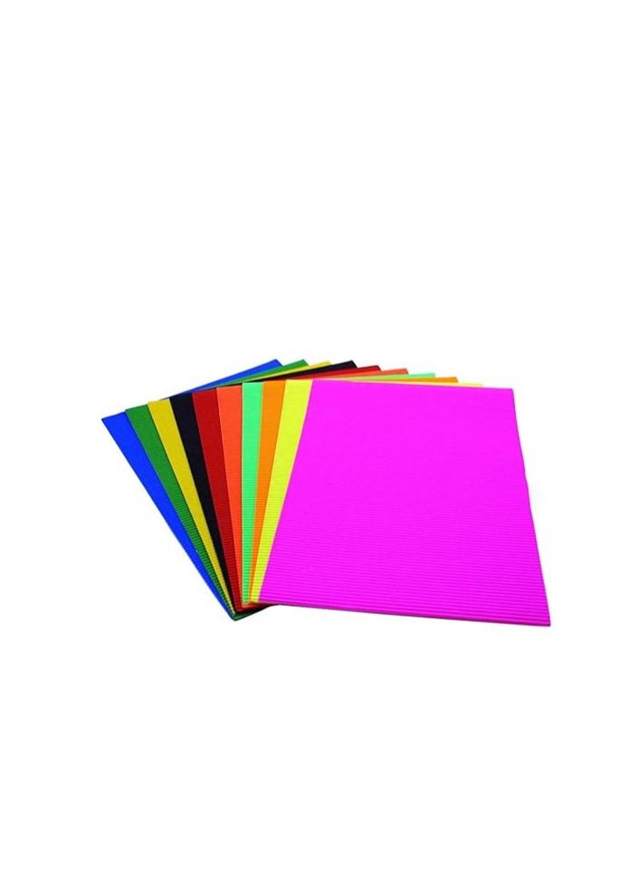 10-Piece A4 Size Corrugated Paper Multicolour - Image 1