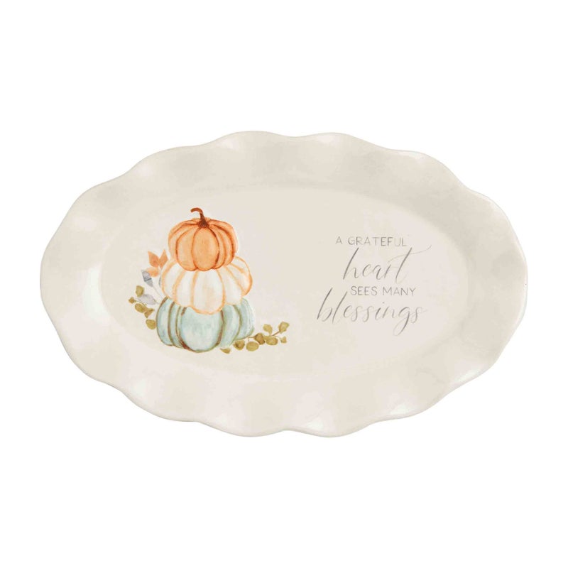 Mud Pie Sentiment Plate Thankful 8 x 5
