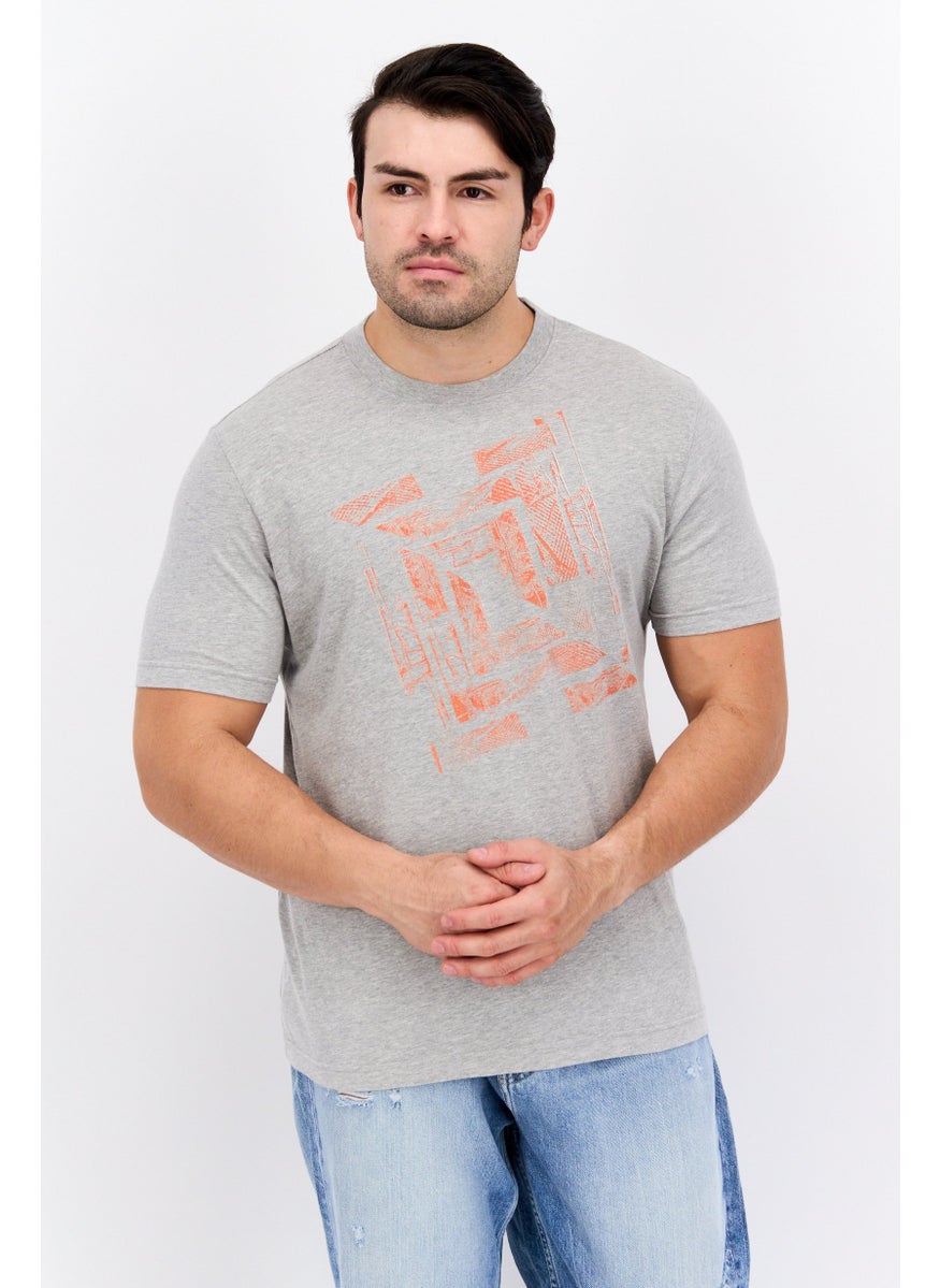 Free Soul Men Crew Neck Short Sleeve Graphic Printed T-Shirt, Grey  - Image 1