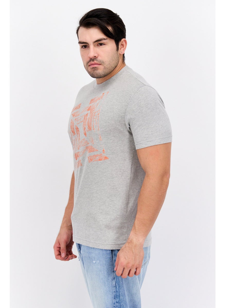 Free Soul Men Crew Neck Short Sleeve Graphic Printed T-Shirt, Grey  - Image 2