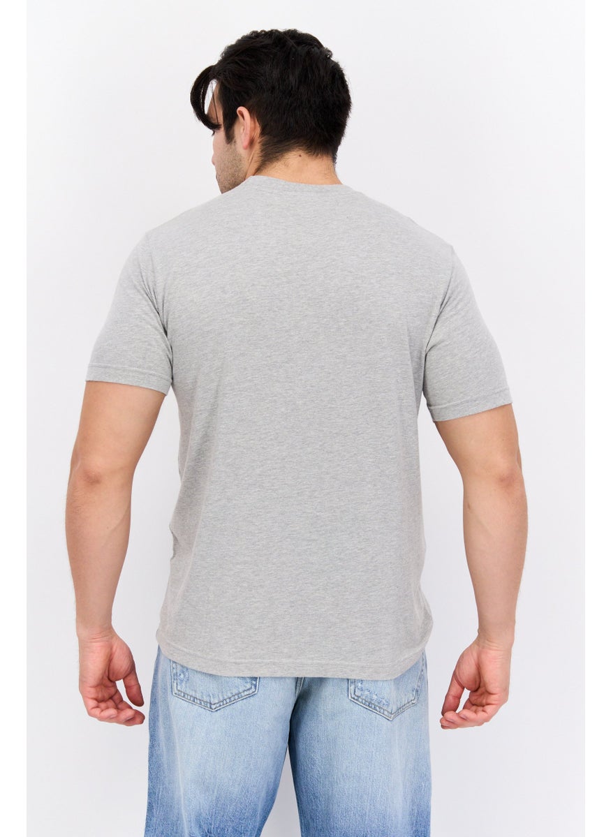 Free Soul Men Crew Neck Short Sleeve Graphic Printed T-Shirt, Grey  - Image 3