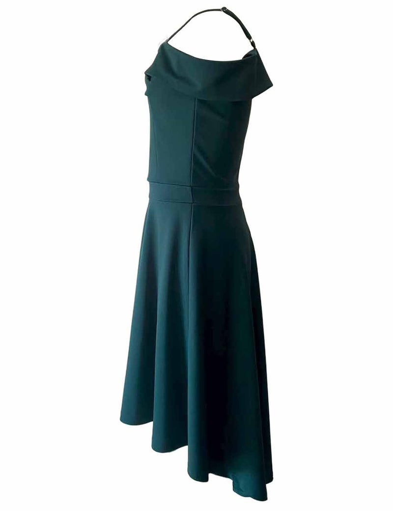 LuckyShe Big Girls Princess Dresses Elegant Cold Shoulder A-Line High-Low Swing Party Dress for Kids,Green,12 Years - Image 5