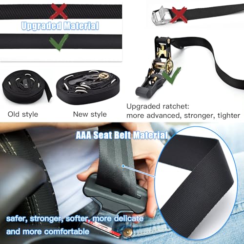 Brebebe Upgrade Door Anchor Strap for Resistance Bands Exercise, Multi Points Anchor Straps with 7 Loops+ 7 D Rings, Home Gym Workout Equipments with Ratchet Adjust Tighten Straps Not Loose, Sturdy - Image 4