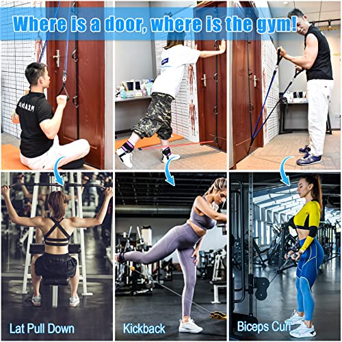 Brebebe Upgrade Door Anchor Strap for Resistance Bands Exercise, Multi Points Anchor Straps with 7 Loops+ 7 D Rings, Home Gym Workout Equipments with Ratchet Adjust Tighten Straps Not Loose, Sturdy - Image 2