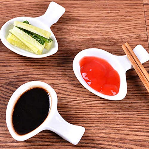 Woonsoon 5 Pcs Ceramic Chopsticks Holder，Chinese Porcelain Chopstick Rest Spoon Fork Knife Stand Sauce Dish - Image 4
