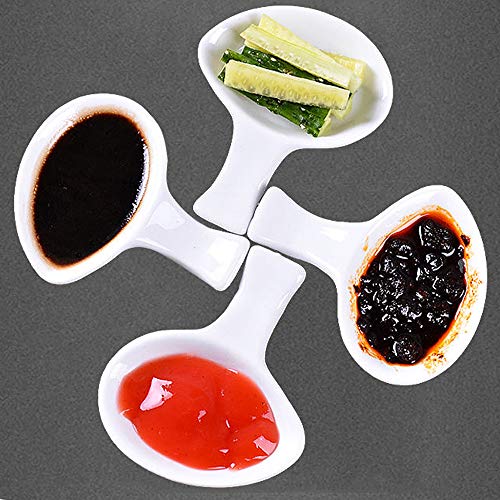 Woonsoon 5 Pcs Ceramic Chopsticks Holder，Chinese Porcelain Chopstick Rest Spoon Fork Knife Stand Sauce Dish - Image 2