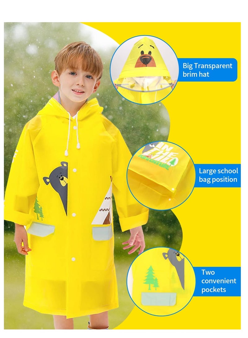 KASTWAVE Kids Rain Poncho, KASTWAVE Children's raincoats, Raincoat Girls Boys Reusable Rain Poncho Jacket  - Image 3
