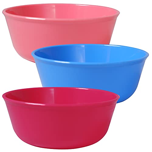 Wonder MORVI Sigma-1 Food Grade Plastic Multipurpose Mixing Bowls,Salad,Soup,Microwave Safe,Unbreakable,Stackable,Lightweight for Kitchen,Serving,Cooking,Storage|Set of 3| Mix - Image 1