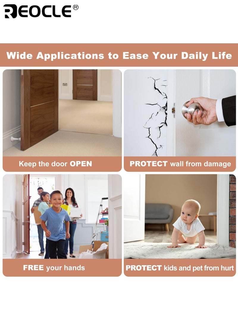 ريوكل قطعتان من سدادات الأبواب المغناطيسية شديدة التحمل، بدون تركيب مثقاب، مع ثبات قوي، ومانعة للانزلاق، وهيكل بلاستيكي، للاستخدام في المنزل والمكتب والحمام والمرآب. - Image 4