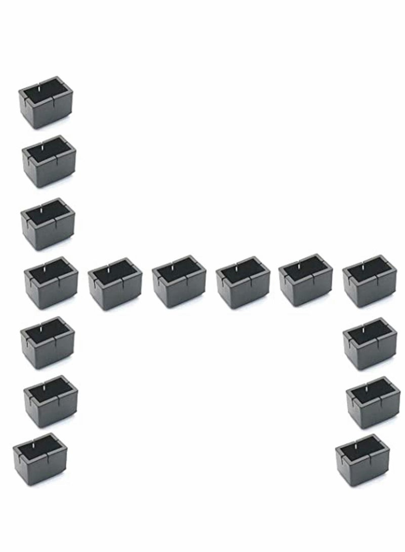 Generic Furniture Chair Leg Caps 16pcs Silicone Table Foot Cover Hardwood Floor Protector with Felt Suitable Square 25-31mm * 39-48mm - Image 2