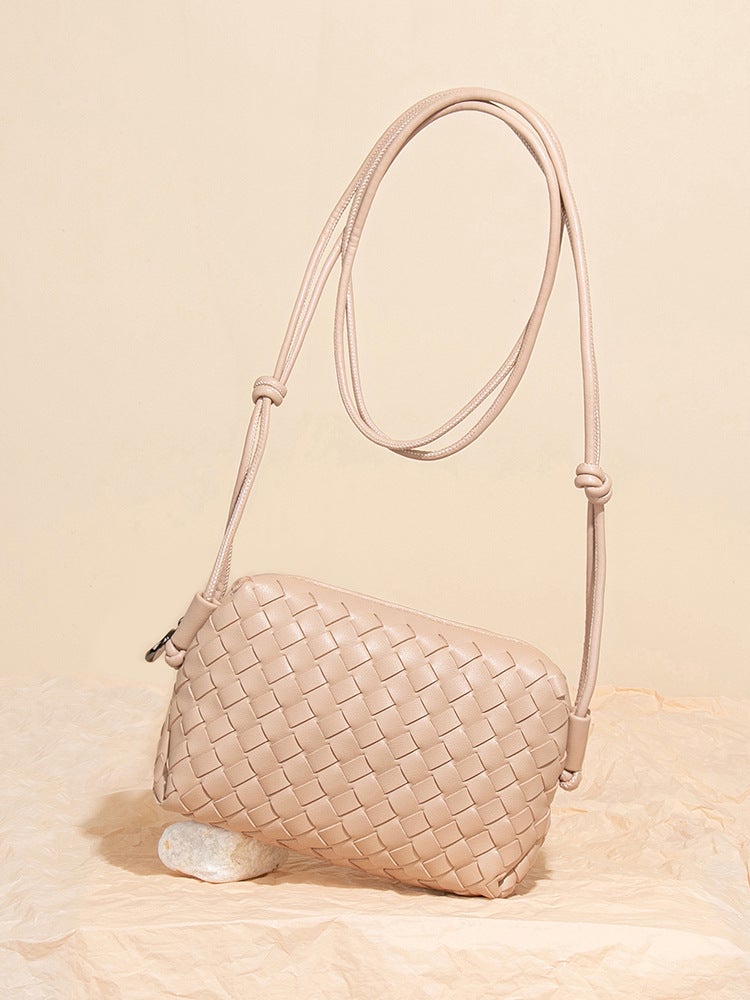 Early Spring New Model B Brand Women''s Woven Bag with a High-End Feel, Simple Loop Camera Bag, Single Shoulder Crossbody Casual Small Square Bag - Image 5