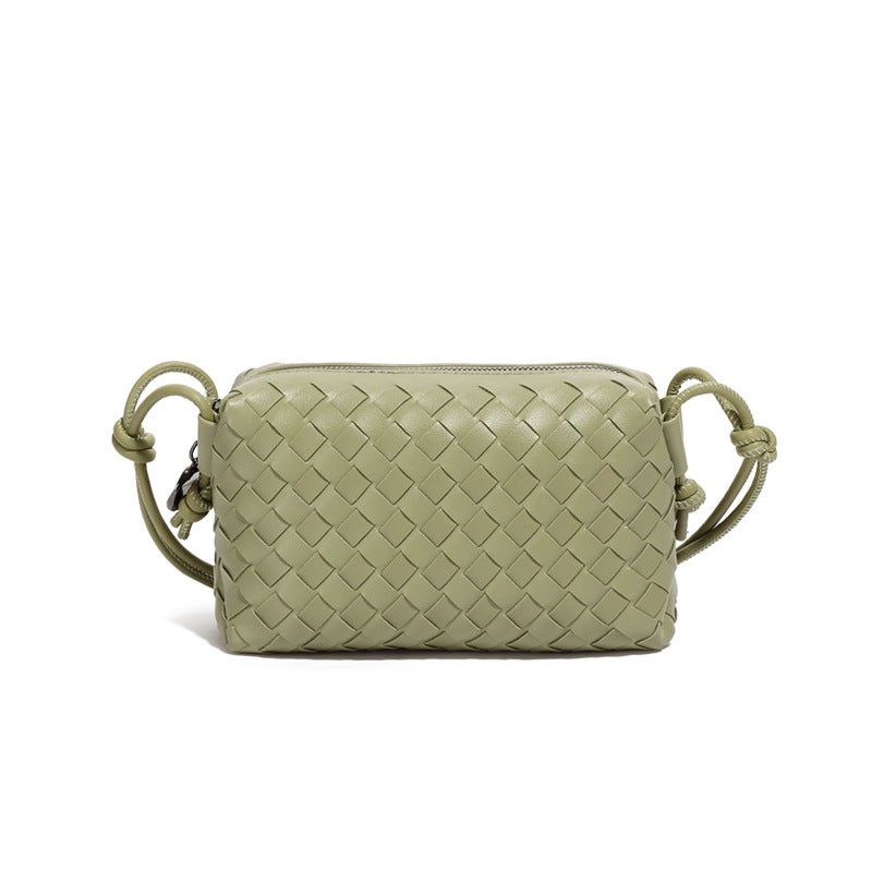 Early Spring New Model B Brand Women''s Woven Bag with a High-End Feel, Simple Loop Camera Bag, Single Shoulder Crossbody Casual Small Square Bag - Image 1