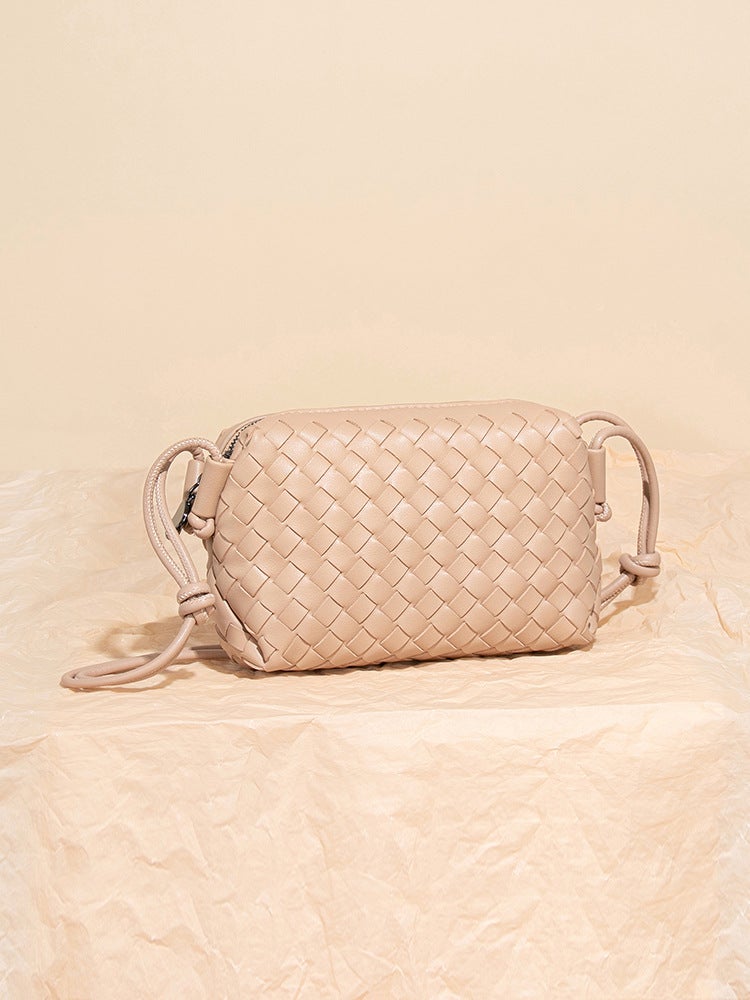 Early Spring New Model B Brand Women''s Woven Bag with a High-End Feel, Simple Loop Camera Bag, Single Shoulder Crossbody Casual Small Square Bag - Image 4
