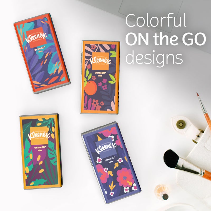 Kleenex On-The-Go Facial Tissues, 72 On-The-Go Packs (3 Trays of 24 Packs), 10 Tissues per Box (720 Total Tissues), 3-Ply, Packaging May Vary - Image 3