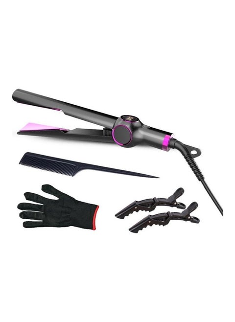 2-In-1 Hair Iron Straightner And Curler With LCD Display Sreen Dark Grey