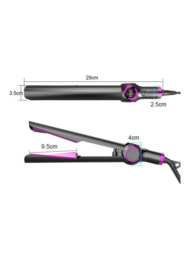 NIBEMINENT - 2-In-1 Hair Iron Straightner And Curler With LCD Display Sreen Dark Grey - Image 1