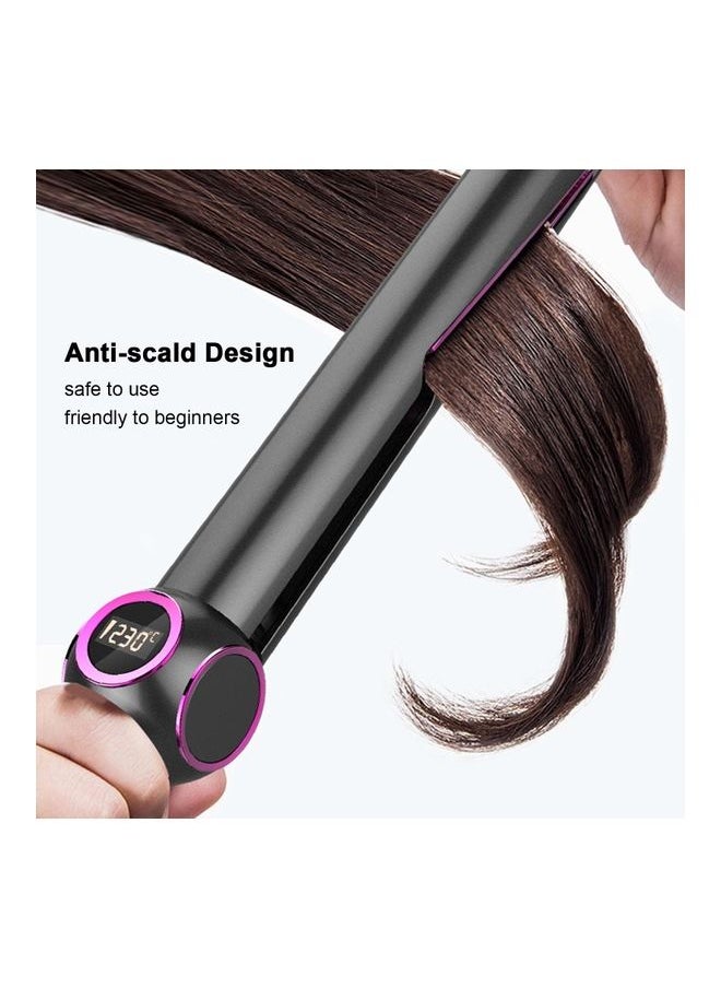 NIBEMINENT - 2-In-1 Hair Iron Straightner And Curler With LCD Display Sreen Dark Grey - Image 1