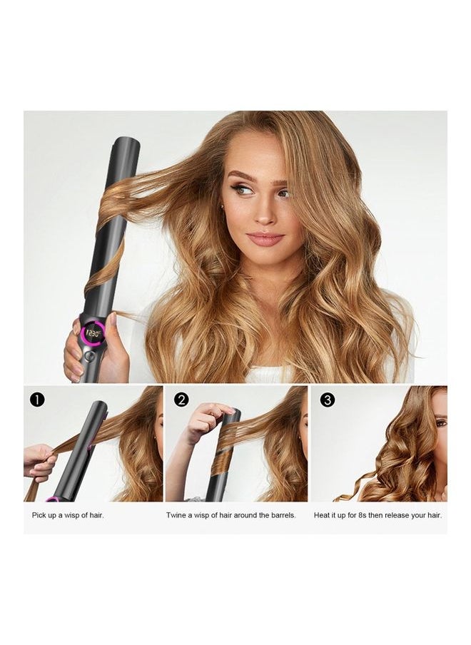 NIBEMINENT - 2-In-1 Hair Iron Straightner And Curler With LCD Display Sreen Dark Grey - Image 1