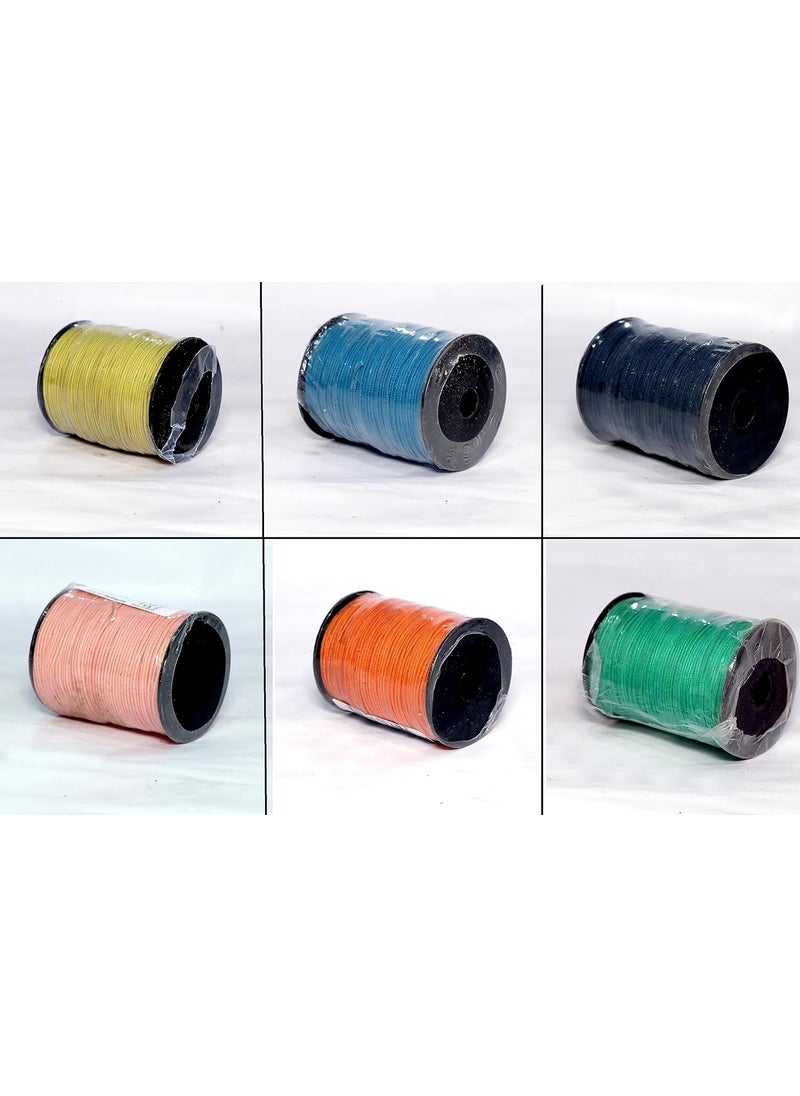 Torex TOREX Braided Wax Cotton Cord for Jewelry Making Beading Crafting Macram Waxed Cotton Cord Thread 1mm 92meter/roll (Pack of 6 pcs Multicolored Roll)  - Image 1