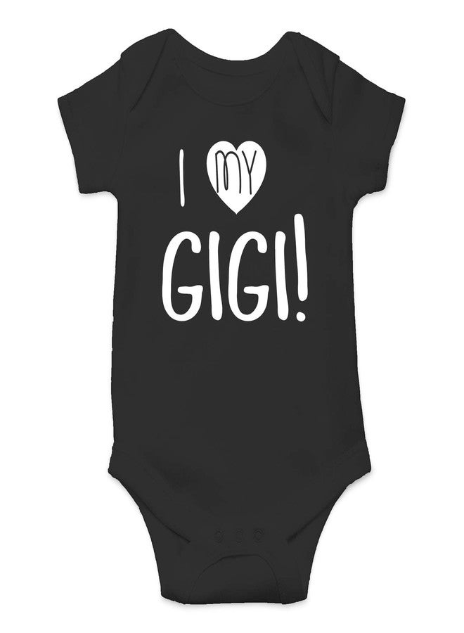 Funnwear I Love My Gigi - Funny Baby Essentials Bodysuit - Baby Girl Romper Cute Newborn Boy Clothes (6 Months, Black) - Image 1