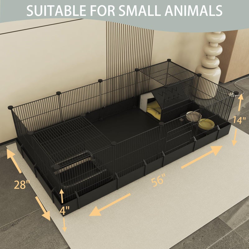 Xymoso DIY Guinea Pig Cages with Waterproof Canvas Bottom,16 Panels Small Animal Cage Pet Playpen with Door for Bunny Turtle Hedgehog,Indoor Metal Wire Yard Fence Outdoor - Image 2