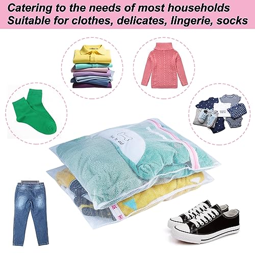 Vivifying Mesh Laundry Bags, 4pcs Durable Coarse Mesh Wash Bags with Zipper for Washing Machine, Delicates, Lingerie, Socks, Shoes and Stuffed Animals - Image 4