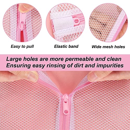 Vivifying Mesh Laundry Bags, 4pcs Durable Coarse Mesh Wash Bags with Zipper for Washing Machine, Delicates, Lingerie, Socks, Shoes and Stuffed Animals - Image 2