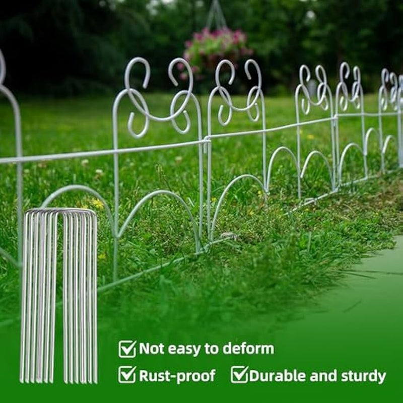 عربست 30 قطعة من دبابيس العشب من لويجنبن، دبابيس فاخرة للمناظر الطبيعية للحدائق، اوتاد قياس مجلفنة شديدة التحمل، اوتاد خيمة على شكل حرف U، دبابيس شبكية للسياج مضادة للصدا، مسامير ارضية - Image 4