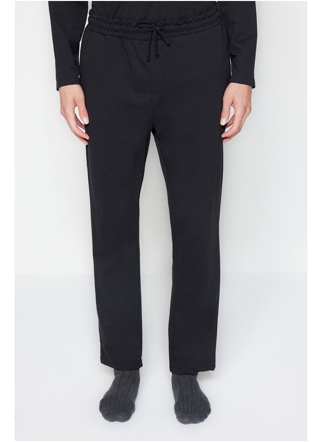 trendyol - Men's Black Regular Fit Printed Knitted Pajamas Set - Image 1