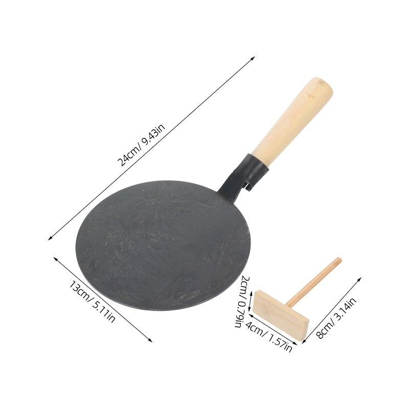 13Cm Nonstick Pancake Pan Mini Skillet With Wooden Handle Sugar Painting Cooking Tool - Image 3