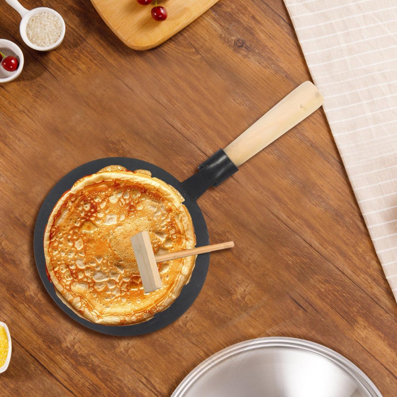 13Cm Nonstick Pancake Pan Mini Skillet With Wooden Handle Sugar Painting Cooking Tool - Image 4