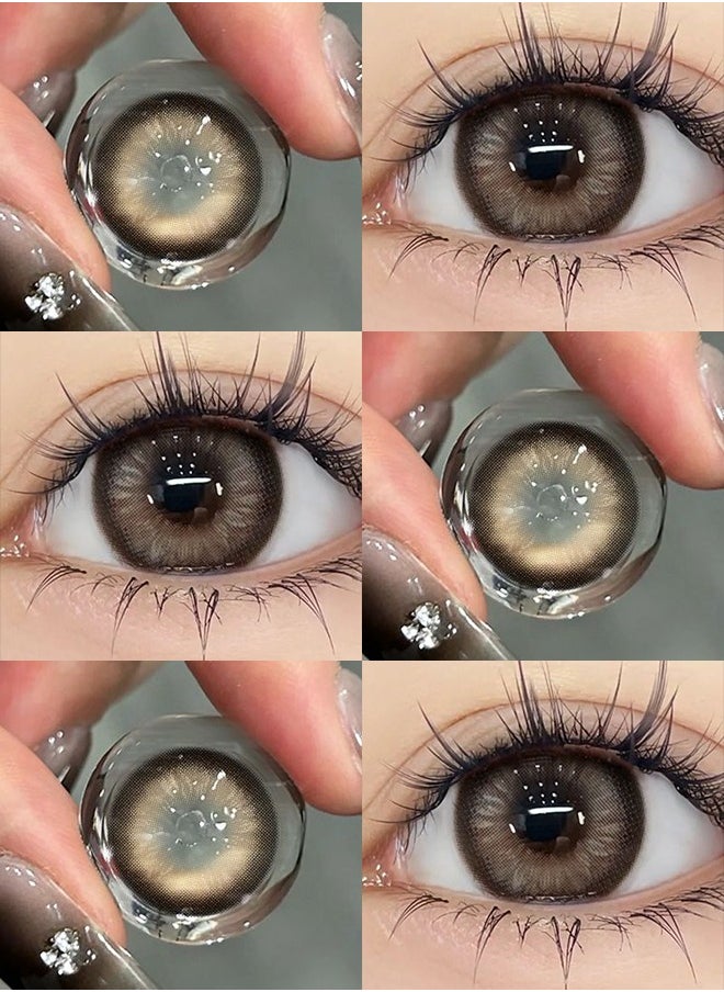 Mill Creek Mill Creek Color Contact Lenses 14.5MM Hydrogel Lenses Yearly Use 1 pair of 2 Black Swan Brown Glasses  - Image 2