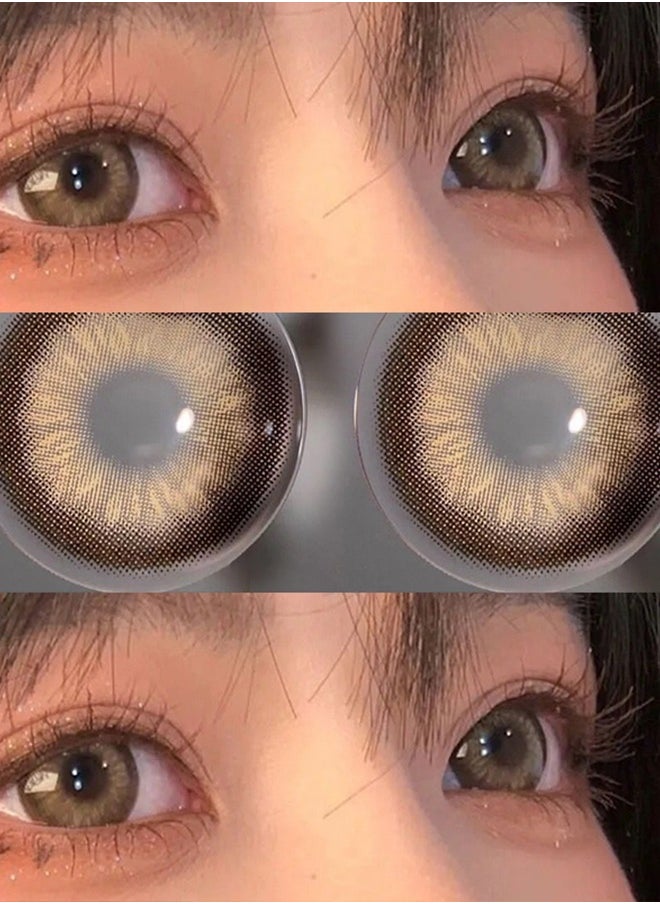 Mill Creek Mill Creek Color Contact Lenses 14.5MM Hydrogel Lenses Yearly Use 1 pair of 2 Black Swan Brown Glasses  - Image 3