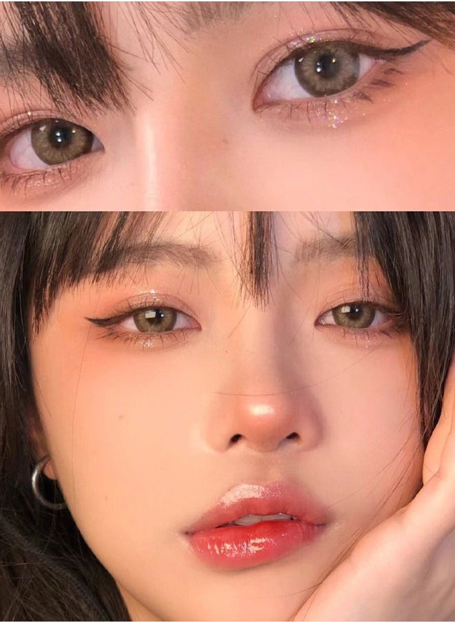 Mill Creek Mill Creek Color Contact Lenses 14.5MM Hydrogel Lenses Yearly Use 1 pair of 2 Black Swan Brown Glasses  - Image 4