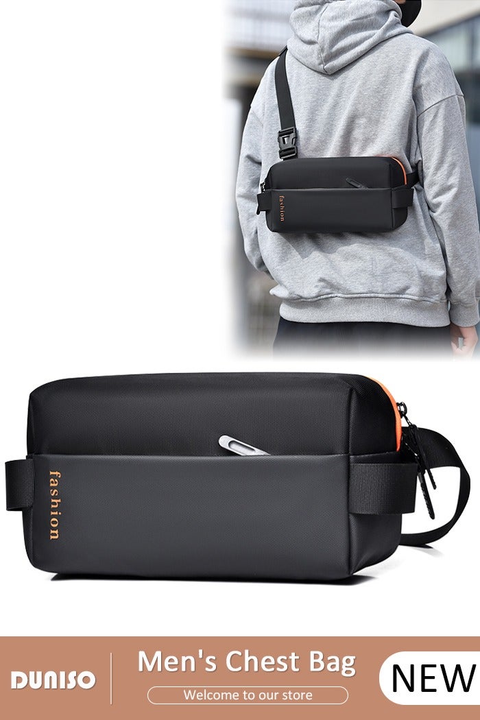 DUNISO Compact Chest Bag for Men Waterproof Crossbody Bag Multipurpose Chest Shoulder Bag with Buckle Multi-pocket Everyday Carry Bag Sling Bag for Travel Work Sports - Image 1