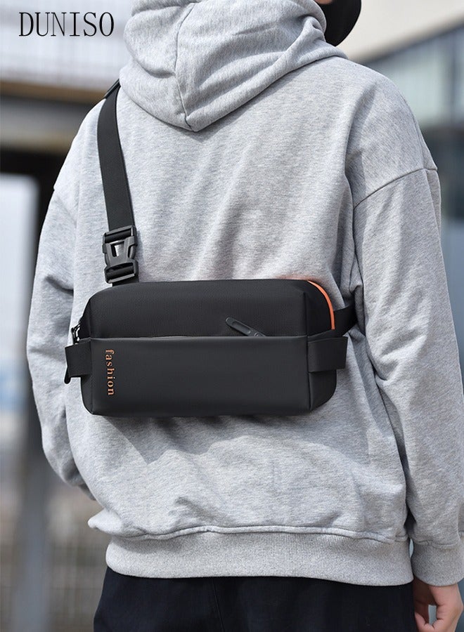 DUNISO Compact Chest Bag for Men Waterproof Crossbody Bag Multipurpose Chest Shoulder Bag with Buckle Multi-pocket Everyday Carry Bag Sling Bag for Travel Work Sports - Image 1