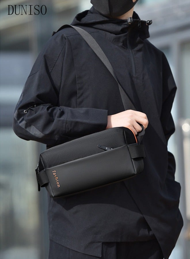 Compact Chest Bag for Men Waterproof Crossbody Bag Multipurpose Chest Shoulder Bag with Buckle Multi-pocket Everyday Carry Bag Sling Bag for Travel Work Sports