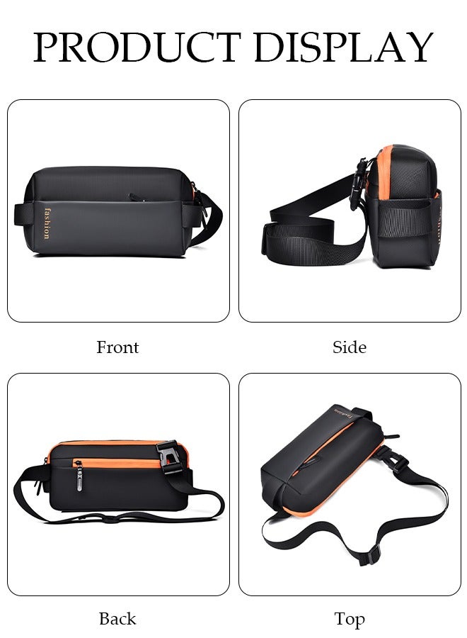 DUNISO Compact Chest Bag for Men Waterproof Crossbody Bag Multipurpose Chest Shoulder Bag with Buckle Multi-pocket Everyday Carry Bag Sling Bag for Travel Work Sports - Image 2