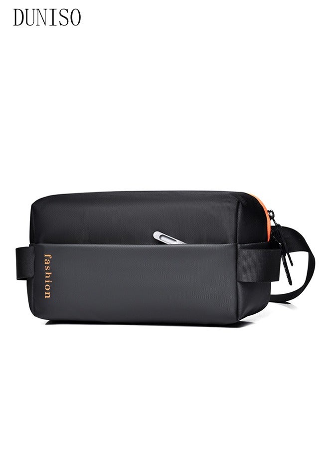 Compact Chest Bag for Men Waterproof Crossbody Bag Multipurpose Chest Shoulder Bag with Buckle Multi-pocket Everyday Carry Bag Sling Bag for Travel Work Sports