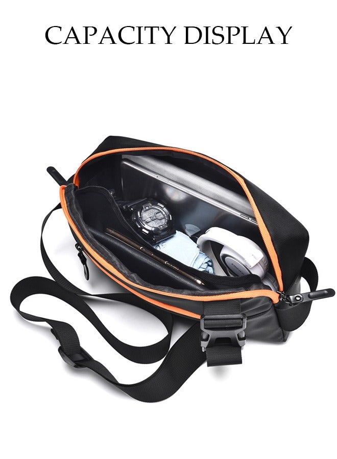 Compact Chest Bag for Men Waterproof Crossbody Bag Multipurpose Chest Shoulder Bag with Buckle Multi-pocket Everyday Carry Bag Sling Bag for Travel Work Sports