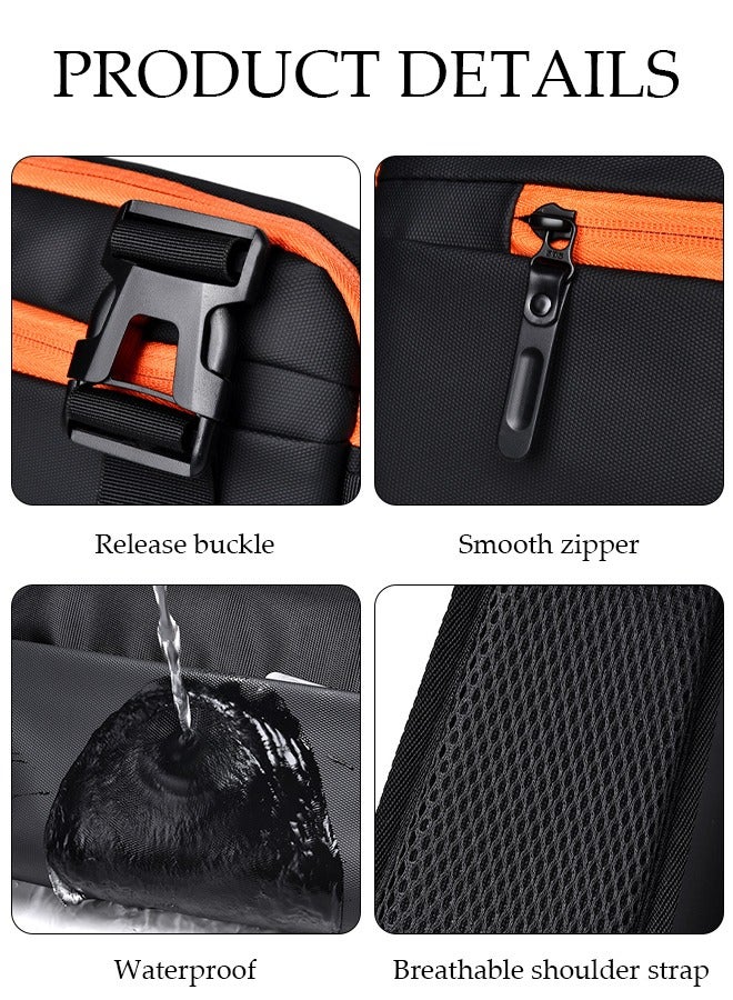 DUNISO Compact Chest Bag for Men Waterproof Crossbody Bag Multipurpose Chest Shoulder Bag with Buckle Multi-pocket Everyday Carry Bag Sling Bag for Travel Work Sports - Image 3