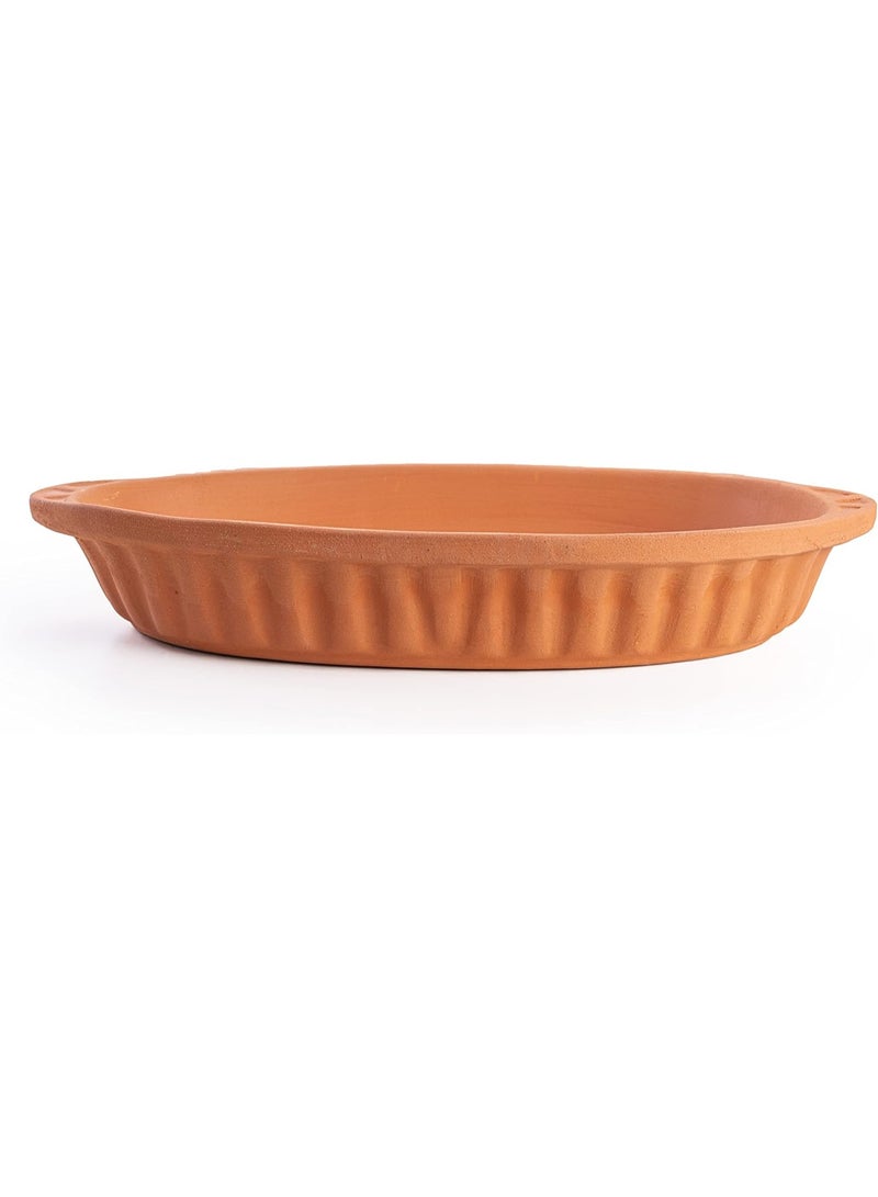 luksYol LuksYol Handmade Oval Clay Bowls for Cooking & Serving – Turkish Natural Unglazed Clay – Oven, Microwave & Dishwasher Safe – Ideal for Main Dishes, Fish, Pasta, Meat – Available in Brown, Natural, Blue, Green – Sizes: L23×13×3cm, 26×14×3cm, 23×13×3cm, 29×18×4cm, 25×11.5×3cm – Perfect for Healthy & Eco-Friendly Cooking – Sustainable Tableware Upgrade – Artisan Turkish Craftsmanship – Durable, Colorful, Chip-Resistant, Food-Safe, Gift-Ready, LuksYol Premium Collection  - Image 4